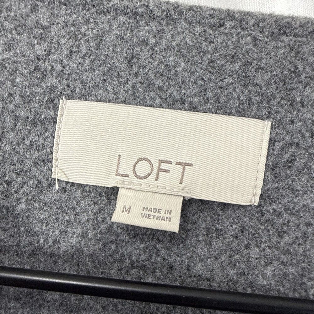 LOFT Grey Bubble Bomber Jacket Zip Minimalist Womens Sz M Artsy Avant Garde - Picture 3 of 10